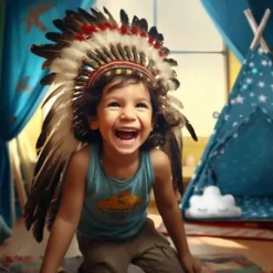 Namiot tipi dla dzieci ze światełkami Nukido - niebieski