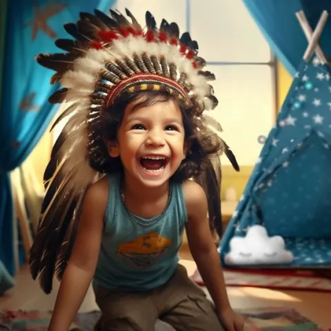 Namiot tipi dla dzieci ze światełkami Nukido - niebieski