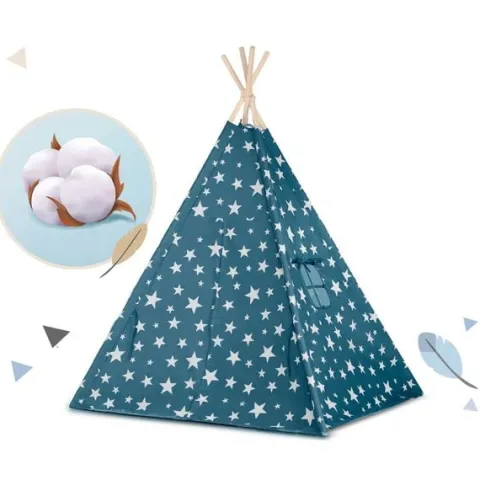 Namiot tipi dla dzieci ze światełkami Nukido - niebieski