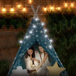 Namiot tipi dla dzieci ze światełkami Nukido - niebieski