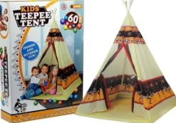 Namiot Tipi Indiański Dom Zabaw + 60 Piłek 155 cm
