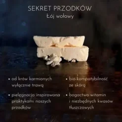 Naturalne, ręcznie robione mydło z łoju wołowego ŁUGIŁÓJ 70 g