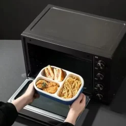 ŚNIADANIÓWKA LUNCHBOX 3 PRZEGRÓDKI SZTUĆCE LUNCH BOX POJEMNIK ŚNIADANIE