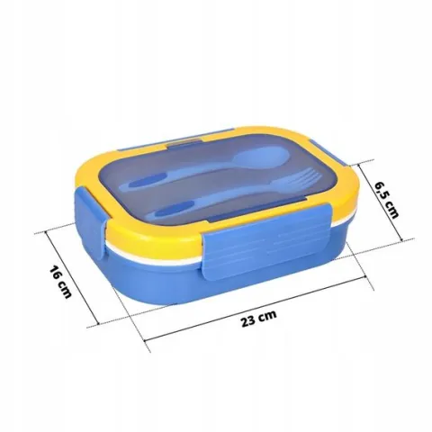 ŚNIADANIÓWKA LUNCHBOX 3 PRZEGRÓDKI SZTUĆCE LUNCH BOX POJEMNIK ŚNIADANIE