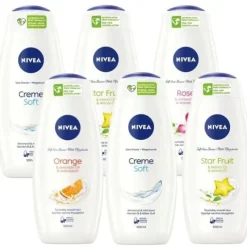 NIVEA żel płyn pod prysznic damski zestaw 6x500ml