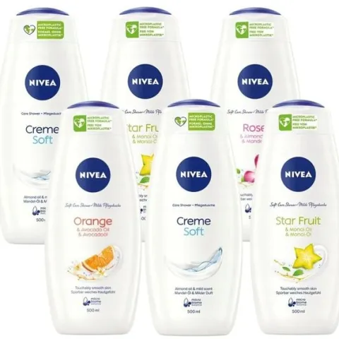 NIVEA żel płyn pod prysznic damski zestaw 6x500ml