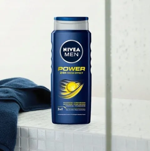NIVEA MEN Żel pod prysznic 3w1 męski - Płyn do mycia ciała włosów 500ml x 5