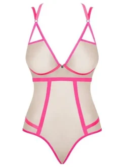 Nudelia body różowe - Obsessive L/XL