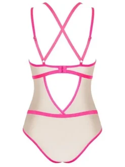 Nudelia body różowe - Obsessive L/XL