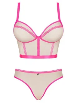 Nudelia top i figi różowe - Obsessive L/XL