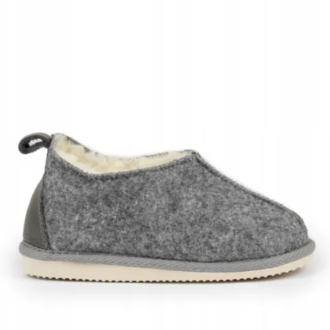Ocieplane Bambosze Dla Dzieci Wysokie Kapcie Filc