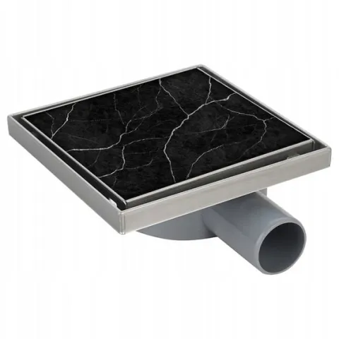 ODPŁYW LINIOWY KWADRATOWY 15x15 CM INOX OBROTOWY NISKI SYFON 360 DL07 FIX