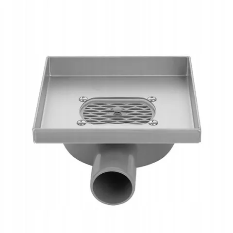 ODPŁYW LINIOWY KWADRATOWY 15x15 CM INOX OBROTOWY NISKI SYFON 360 DL07 FIX