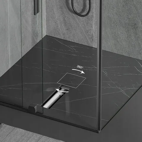 ODPŁYW LINIOWY KWADRATOWY 15x15 CM INOX OBROTOWY NISKI SYFON 360 DL07 FIX