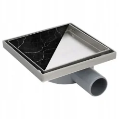 ODPŁYW LINIOWY KWADRATOWY 15x15 CM INOX OBROTOWY NISKI SYFON 360 DL07 FIX