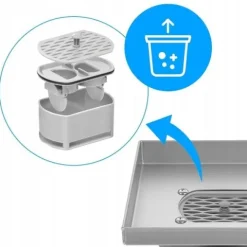 ODPŁYW LINIOWY KWADRATOWY 15x15 CM INOX OBROTOWY NISKI SYFON 360 DL07 FIX