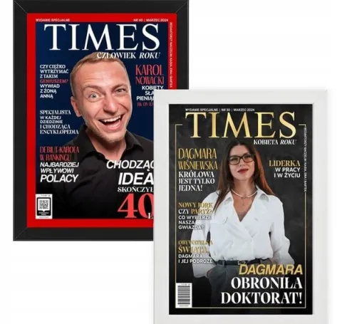 Okładka TIMES prezent URODZINY, WIECZÓR PANIEŃSKI KAWALERSKI - 21x30cm RAMA