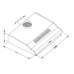 Okap kuchenny podszafkowy - pochłaniacz 60 cm Berdsen BE-10-A czarny