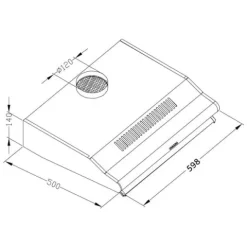Okap kuchenny podszafkowy - pochłaniacz 60 cm Berdsen BE-10-A INOX