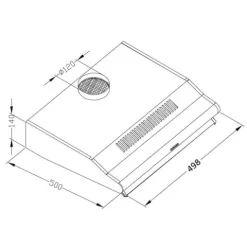 Okap kuchenny podszafkowy - pochłaniacz 50 cm Berdsen BE-10-A INOX