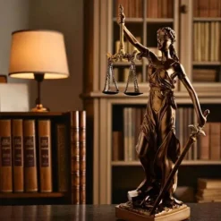 Okazała Temida z wagą i mieczem 31 cm rzeźba brąz TEM-01