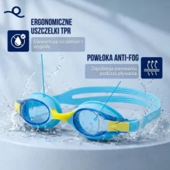 Okulary do pływania dla dzieci na basen okularki pływackie anti-fog gogle z zatyczkami