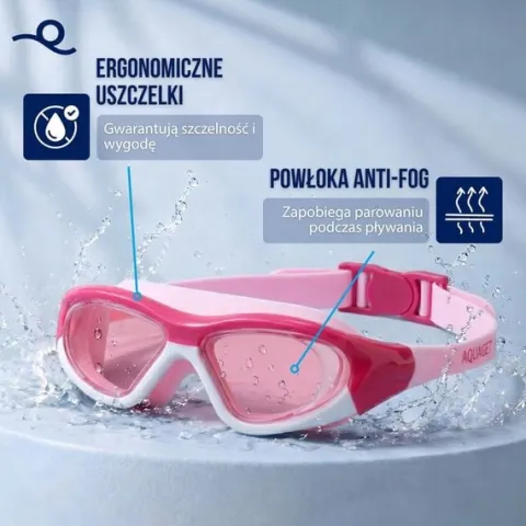 Okulary do pływania dla dzieci na basen okularki pływackie anti-fog gogle z etui, zatyczkami