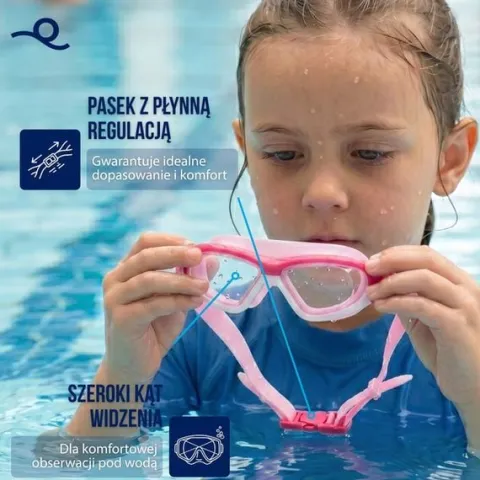 Okulary do pływania dla dzieci na basen okularki pływackie anti-fog gogle z etui, zatyczkami