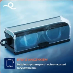 Okulary do pływania na basen okularki pływackie anti-fog UV gogle z etui i zatyczkami