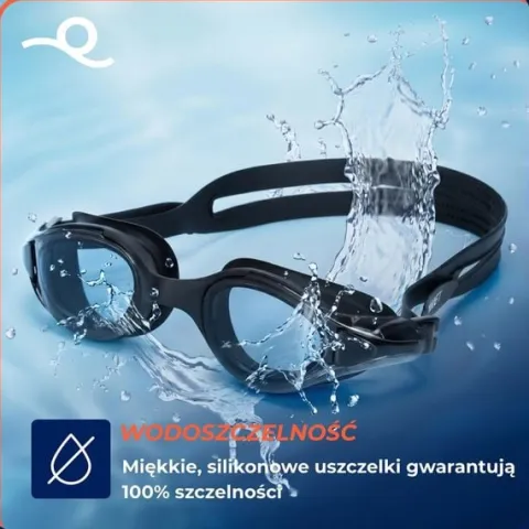 Okulary do pływania na basen okularki pływackie anti-fog UV gogle z etui i zatyczkami