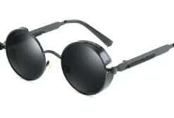 Okulary lenonki Steampunk okrągłe RETRO ray lenon O17_CZARNY