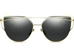 OKULARY LUSTRZANKI GLAM ROCK KOCIE OKO CAT EYE BLACK O7_Czarne