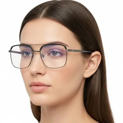 Okulary pilotki zerówki z filtrem Blue Light 25177A czarny/grafit