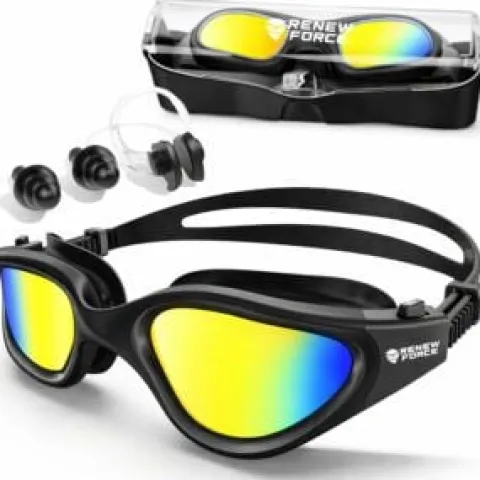 Okulary Pływackie na Basen ANTI-FOG Gogle POLARYZACJA Filtr UV + ZATYCZKI