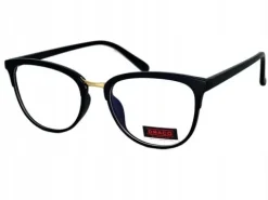 OKULARY ZERÓWKI DAMSKIE do komputera Glamour CAT EYE antyrefleks BLUE light