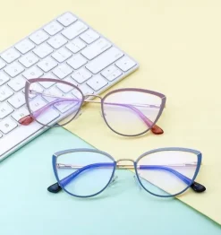 OKULARY ZERÓWKI Z FILTREM BLUE LIGHT DO KOMPUTERA OCHRONNE DAMSKIE KOCIE +