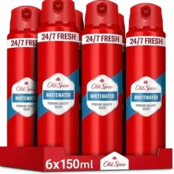 Old Spice Whitewater Dezodorant męski w sprayu, 6 x 150ml, 24h świeżości