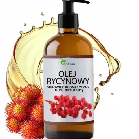 Olej rycynowy nierafinowany naturalny na włosy Indie butelka pompka 500ml