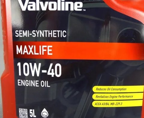 OLEJ SILNIKOWY PÓŁSYNTETYCZNY VALVOLINE MAXLIFE 10W40 5L