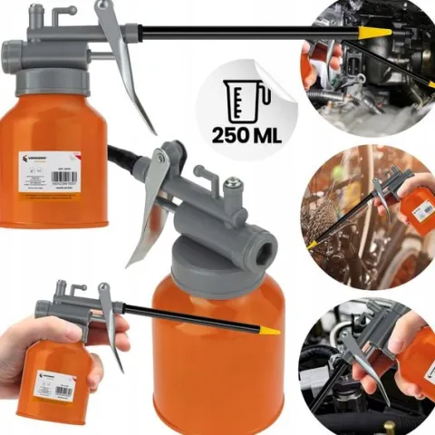 Oliwiarka VERGIONIC 250 ml – metalowa. z elastycznym wężykiem