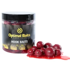 Optimal Baits Kulki proteinowe haczykowe TRUSKAWKA 15-20mm
