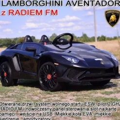 ORYGINALNE LAMBORGHINI AVENTADOR PEŁNA OPCJA, MIĘKKIE KOŁA, MIĘKKIE SIEDZENIE/BDM0913