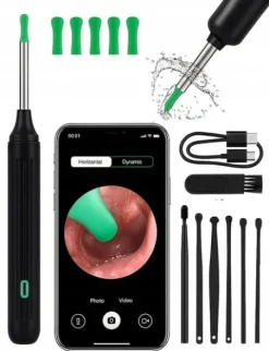 OTOSKOP SMART KAMERA DO CZYSZCZENIE USZU WOSK WIFI APLIKACJA ENDOSKOP
