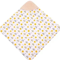 Otulacz dla niemowląt do fotelika, nosidełka, 77x77cm dwustronny kocyk z kapturem
