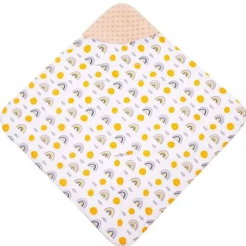 Otulacz dla niemowląt do fotelika, nosidełka, 77x77cm dwustronny kocyk z kapturem
