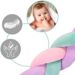 Otulacz do łóżeczka Ricokids 3m - miętowo-różowo-fioletowy