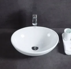 OWALNA UMYWALKA NABLATOWA CERAMICZNA STAWIANA BIAŁA OWAL REBIKO