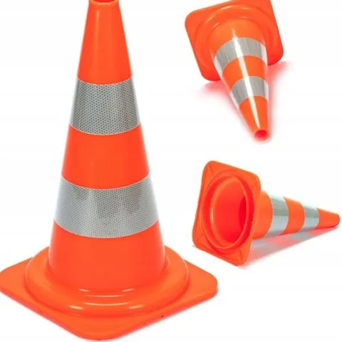 Pachołek drogowy słupek ostrzegawczy odblaskowy miękki elastyczny pcv 50 cm