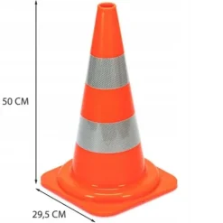 Pachołek drogowy słupek ostrzegawczy odblaskowy miękki elastyczny pcv 50 cm
