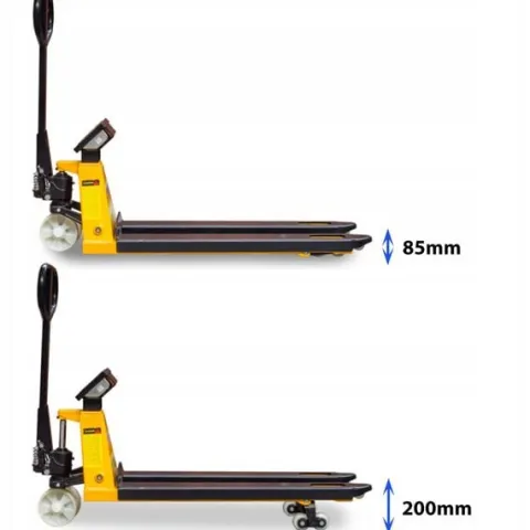 PALECIAK WÓZEK PALETOWY Z DOKŁADNĄ WAGĄ CYFROWĄ 2500kg 1150mm POWYSTAWOWY